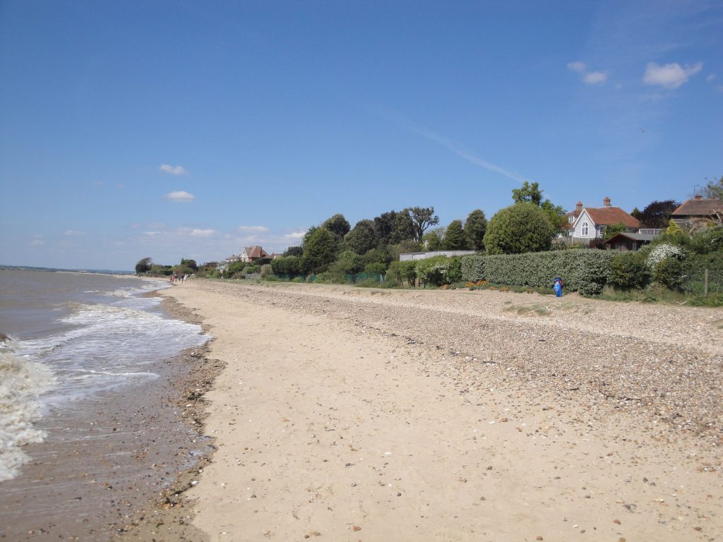 Sand and shingle beach at West Mersea, Mersea Island