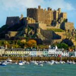 Mont Orgueil Castle above Gorey harbour, Jersey